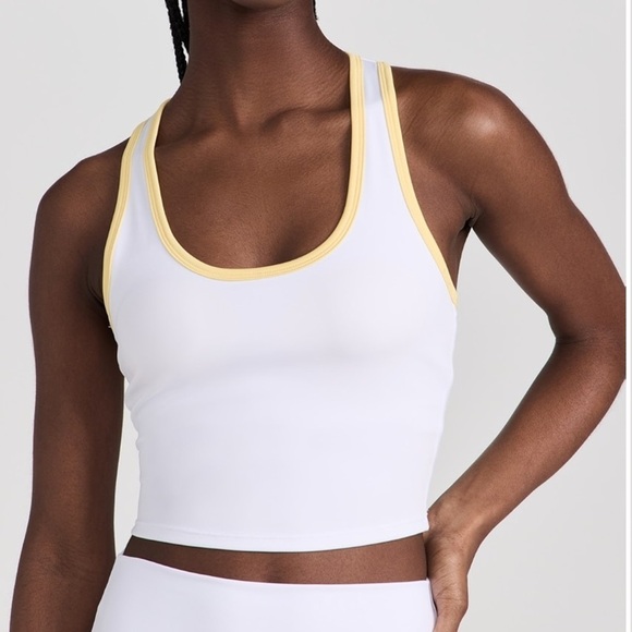 Beach Riot Other - Beach Riot Yara Piped White & Yellow Top